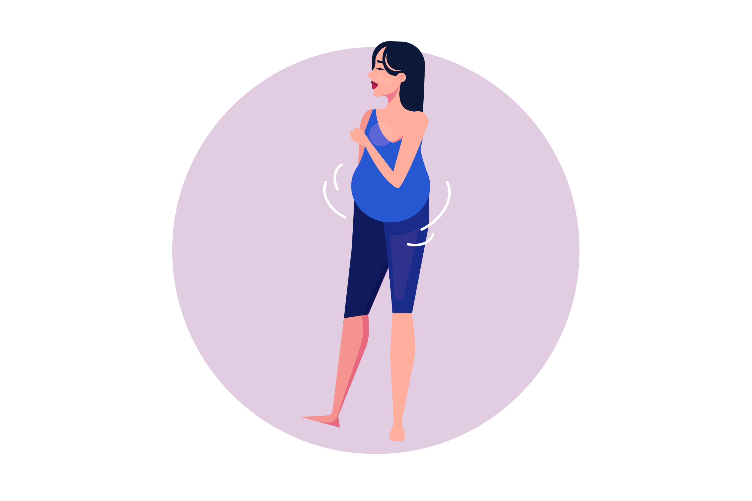 Pregnant person moving her feet