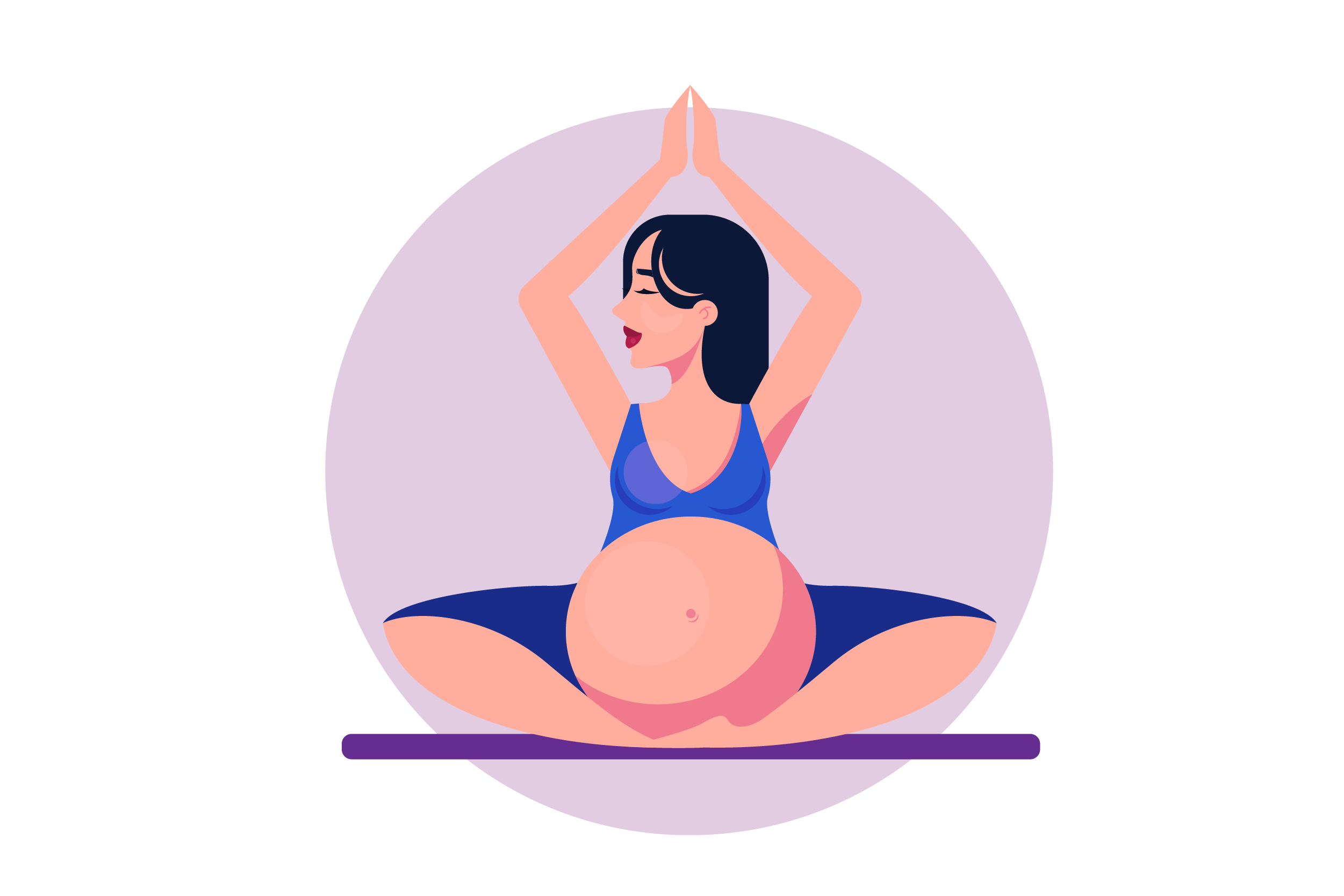Pregnant person doing light yoga