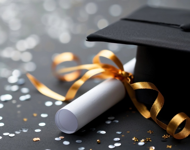 Graduation Cap and Certificate