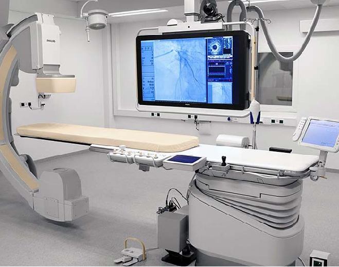 Modern imaging and surgical equipment room
