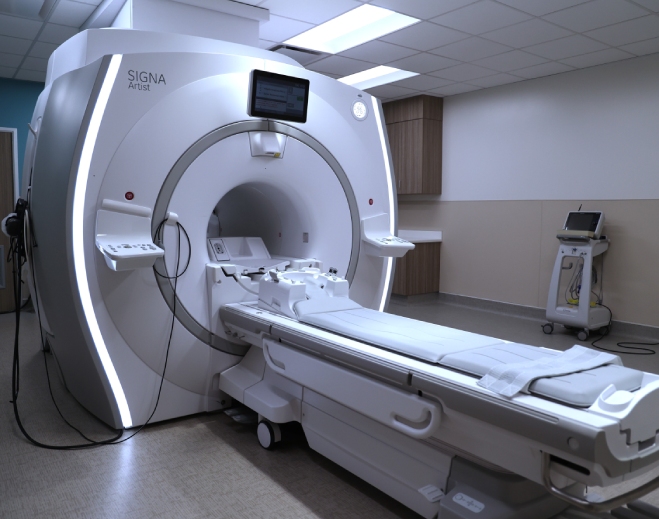 MRI scanner in modern medical imaging room