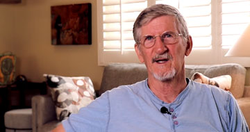 Man speaking during home interview setup